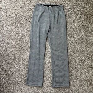 Free People Gray Plaid Trousers